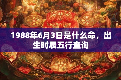 1988年6月3日是什么命，出生时辰五行查询