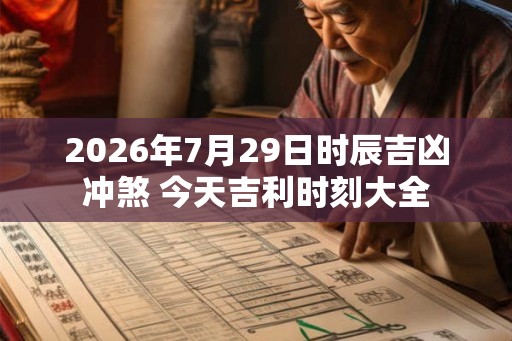2026年7月29日时辰吉凶冲煞 今天吉利时刻大全