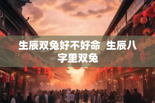 生辰双兔好不好命  生辰八字里双兔