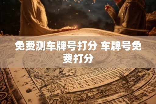 免费测车牌号打分 车牌号免费打分