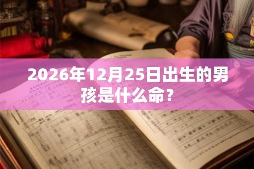 2026年12月25日出生的男孩是什么命？