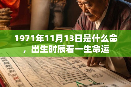 1971年11月13日是什么命，出生时辰看一生命运
