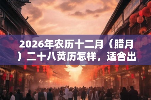 2026年农历十二月（腊月）二十八黄历怎样，适合出殡吗？
