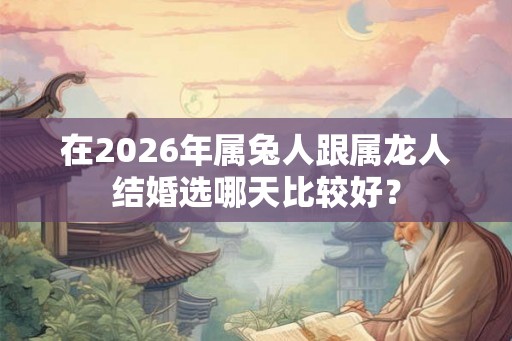 在2026年属兔人跟属龙人结婚选哪天比较好？