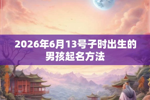 2026年6月13号子时出生的男孩起名方法