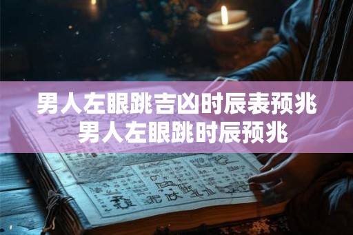 男人左眼跳吉凶时辰表预兆  男人左眼跳时辰预兆