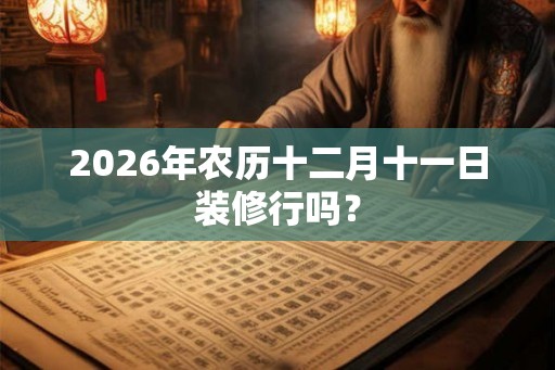 2026年农历十二月十一日装修行吗？
