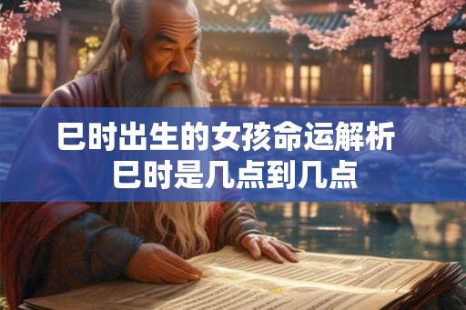 巳时出生的女孩命运解析 巳时是几点到几点 巳时出生的女孩命运解析 巳时是几点到几点