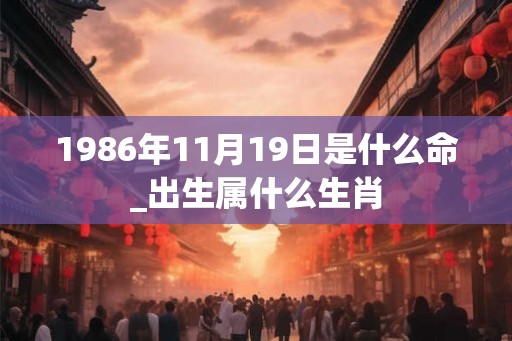 1986年11月19日是什么命_出生属什么生肖