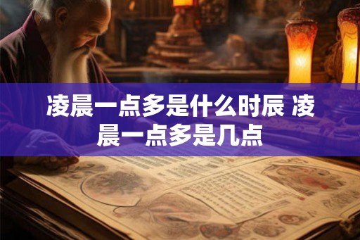凌晨一点多是什么时辰 凌晨一点多是几点