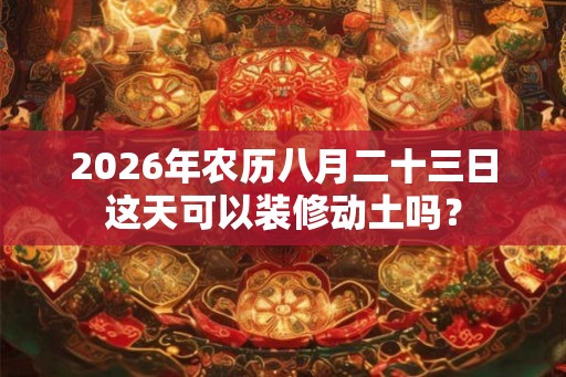2026年农历八月二十三日这天可以装修动土吗？