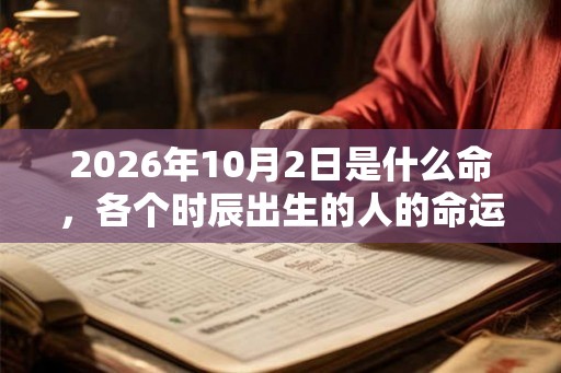 2026年10月2日是什么命，各个时辰出生的人的命运