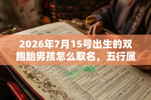 2026年7月15号出生的双胞胎男孩怎么取名，五行属什么