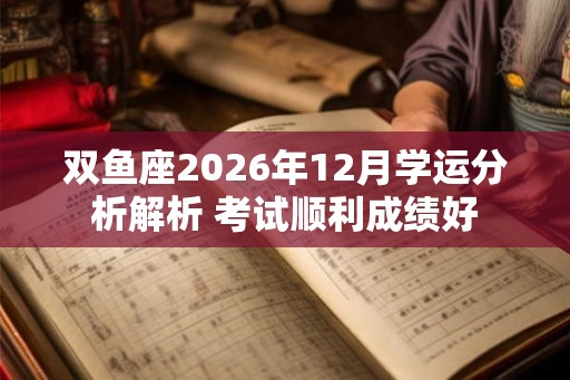 双鱼座2026年12月学运分析解析 考试顺利成绩好