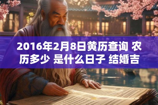 2016年2月8日黄历查询 农历多少 是什么日子 结婚吉时