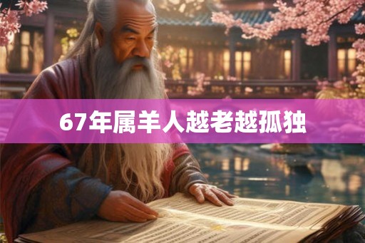 67年属羊人越老越孤独