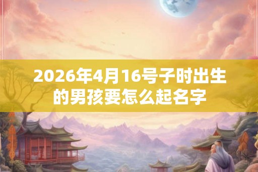 2026年4月16号子时出生的男孩要怎么起名字