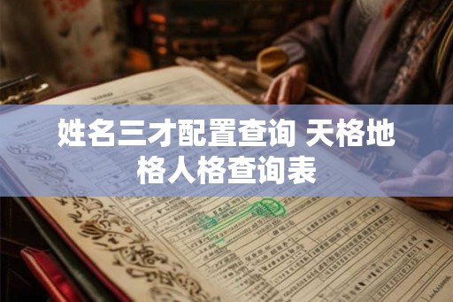 姓名三才配置查询 天格地格人格查询表