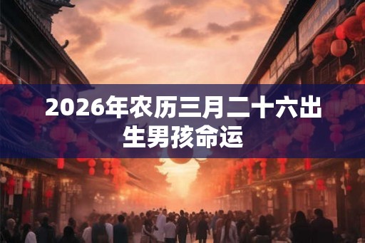 2026年农历三月二十六出生男孩命运 2026年农历三月二十六出生男孩命运