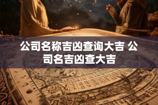 公司名称吉凶查询大吉 公司名吉凶查大吉