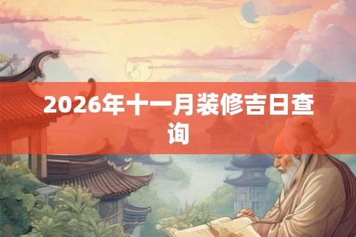 2026年十一月装修吉日查询