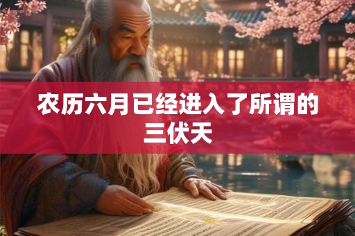 农历六月已经进入了所谓的三伏天