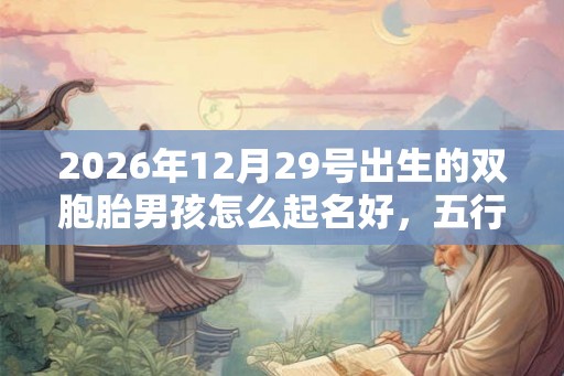 2026年12月29号出生的双胞胎男孩怎么起名好,五行属什么 2026年12月29号出生的双胞胎男孩怎么起名好,五行属什么