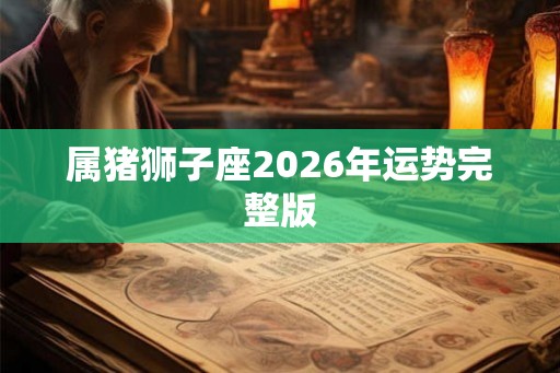 属猪狮子座2026年运势完整版 属猪狮子座2026年运势完整版