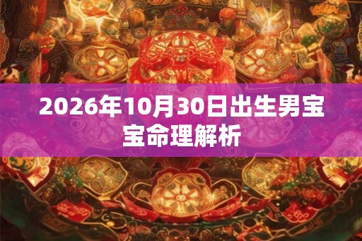 2026年10月30日出生男宝宝命理解析