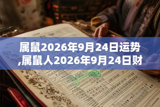 属鼠2026年9月24日运势,属鼠人2026年9月24日财运,生肖鼠2026年9月24日运势