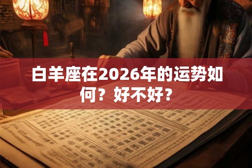 白羊座在2026年的运势如何？好不好？