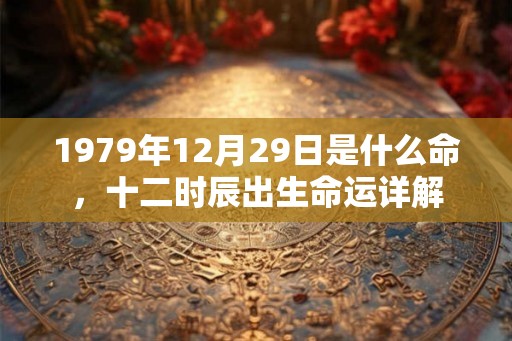 1979年12月29日是什么命，十二时辰出生命运详解