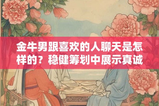 金牛男跟喜欢的人聊天是怎样的？稳健筹划中展示真诚