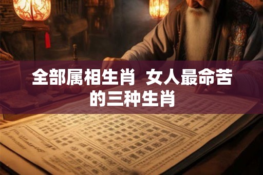 全部属相生肖  女人最命苦的三种生肖