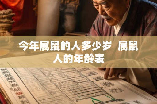 今年属鼠的人多少岁  属鼠人的年龄表