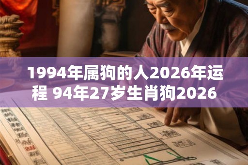 1994年属狗的人2026年运程 94年27岁生肖狗2026年运势