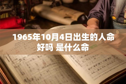 1965年10月4日出生的人命好吗 是什么命