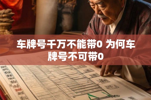 车牌号千万不能带0 为何车牌号不可带0