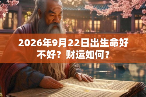 2026年9月22日出生命好不好？财运如何？