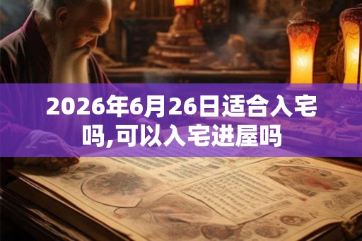 2026年6月26日适合入宅吗,可以入宅进屋吗