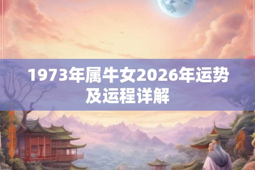 1973年属牛女2026年运势及运程详解