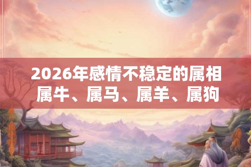 2026年感情不稳定的属相 属牛、属马、属羊、属狗
