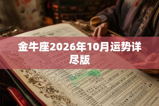 金牛座2026年10月运势详尽版