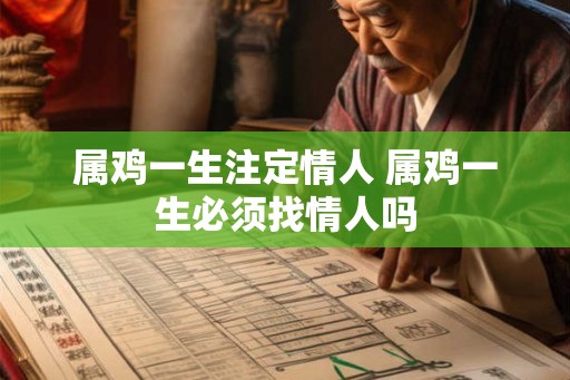 属鸡一生注定情人 属鸡一生必须找情人吗