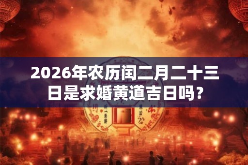 2026年农历闰二月二十三日是求婚黄道吉日吗？