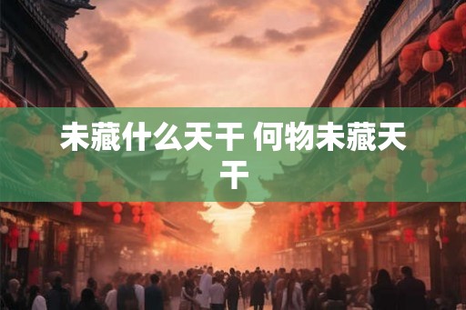 未藏什么天干 何物未藏天干