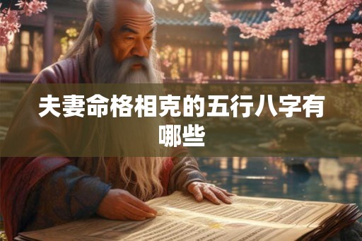 夫妻命格相克的五行八字有哪些 夫妻命格相克的五行八字有哪些