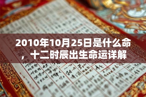 2010年10月25日是什么命，十二时辰出生命运详解