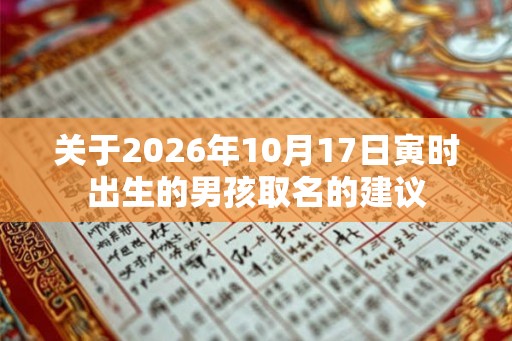 关于2026年10月17日寅时出生的男孩取名的建议 关于2026年10月17日寅时出生的男孩取名的建议