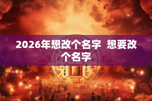 2026年想改个名字  想要改个名字